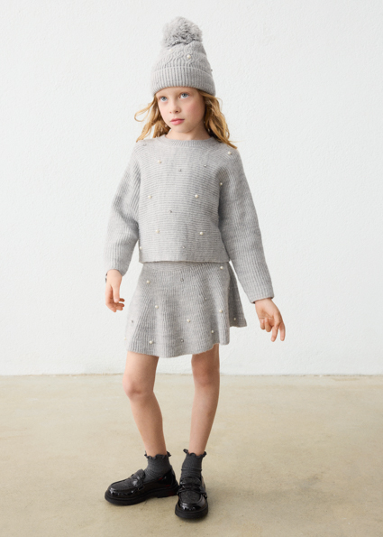 Mayoral Pearl knit sweater Mix gray Lg