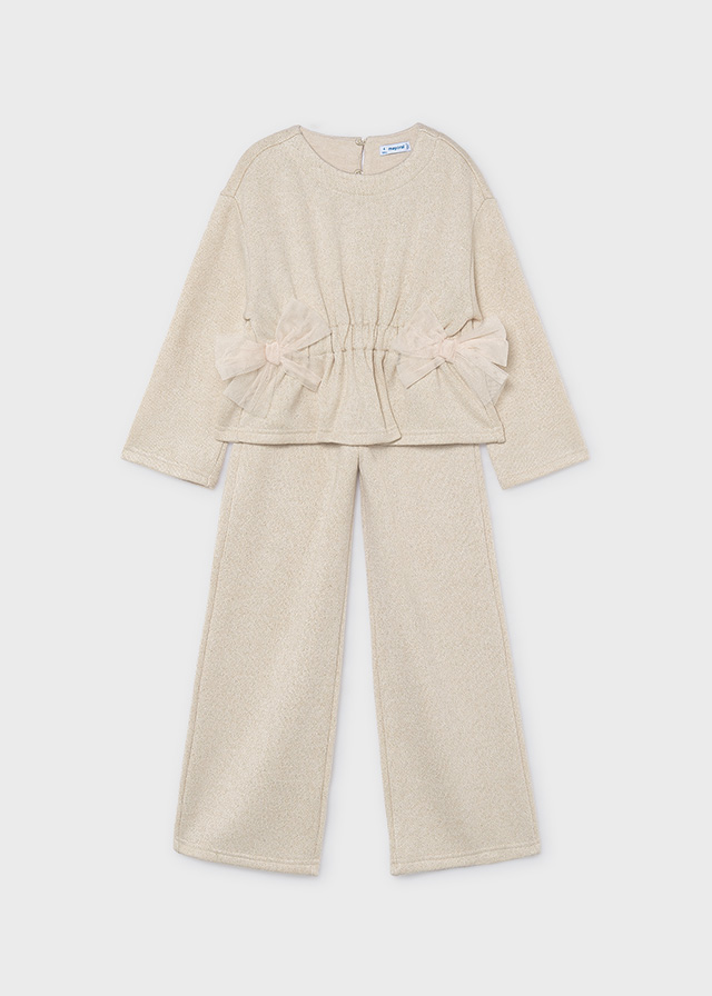 Mayoral Knit pants set Beige vigo Lg