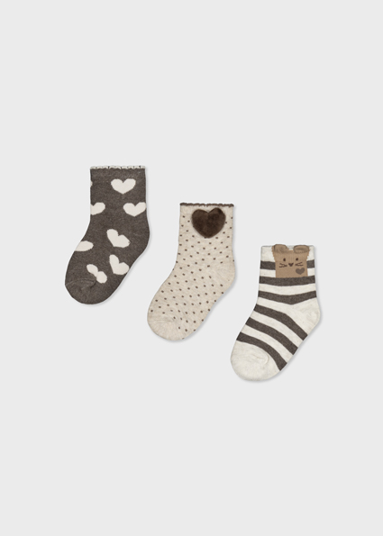 Mayoral Pack 3 socks brown vi Lg