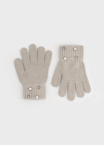 Mayoral Pearl knit gloves seed Lg