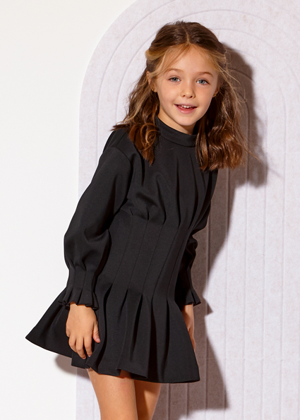 Abel & Lula Mock neck dress Black