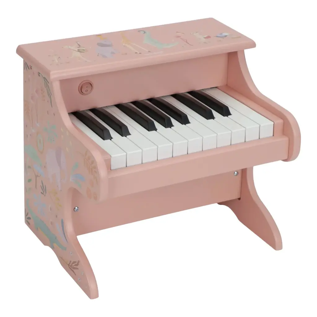 LITTLE DUTCH. Wooden piano Safari Friends FSC (pink)