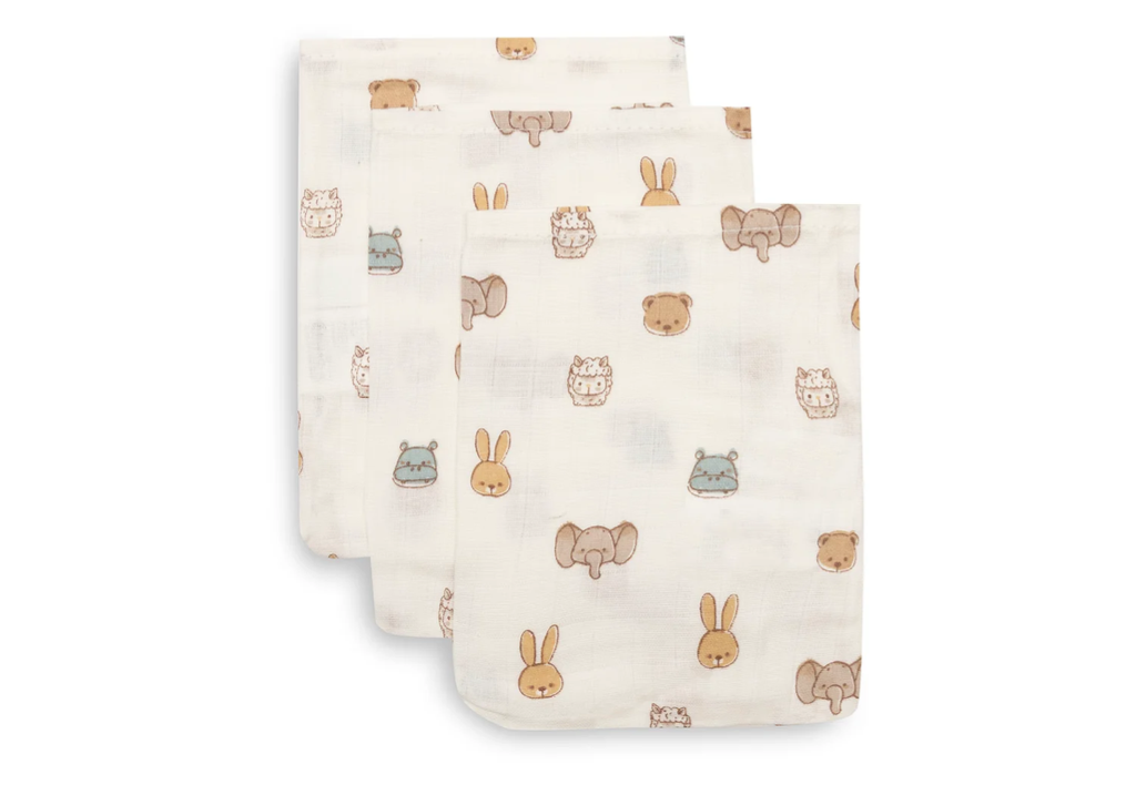 Jollein Washcloth Muslin 15x20cm Jollies (3pack)