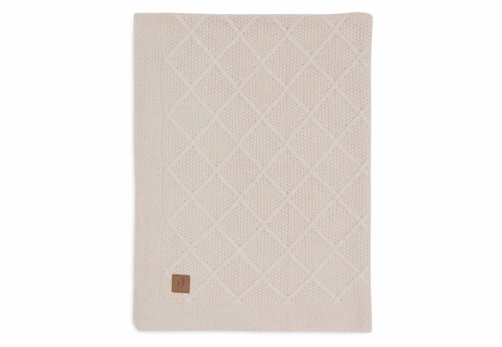 Jollein Blanket Cradle 75x100cm Check Knit Oatmeal