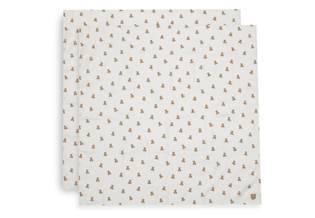 Jollein Swaddle Muslin 115x115cm Mini Teddy Bear (2pack)