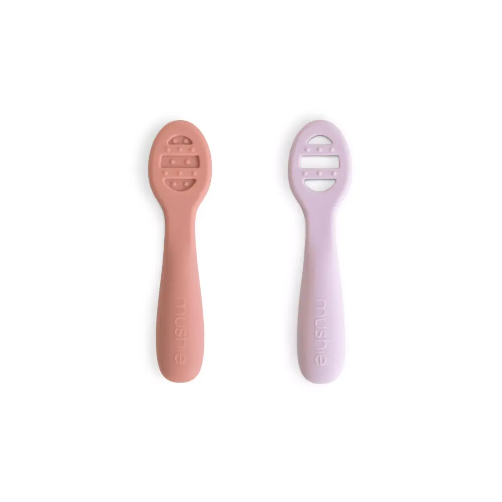 Mushie First Feeding Baby Spoons Rose/Soft Lilac