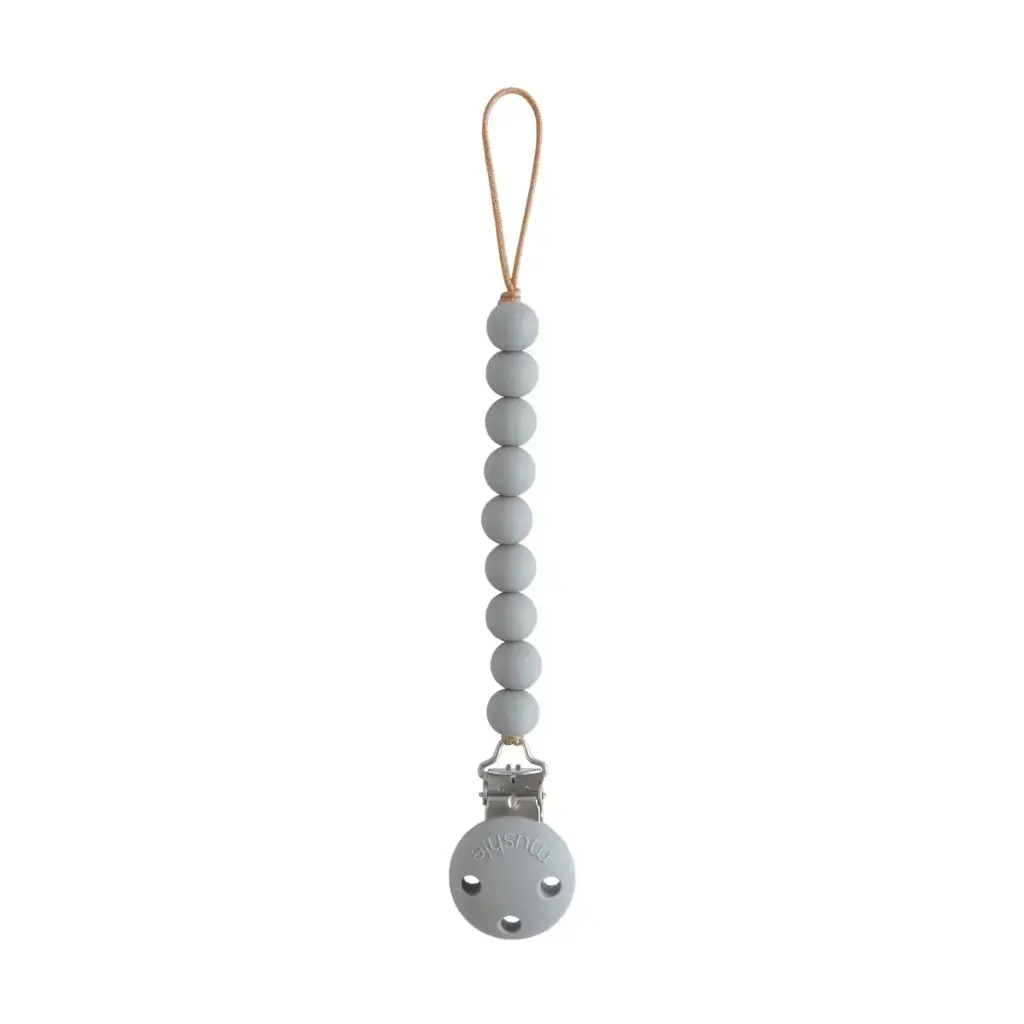 Mushie Silicone Pacifier Clip Hera Stone