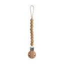 Mushie Silicone Pacifier Clip Luna Faux Wood