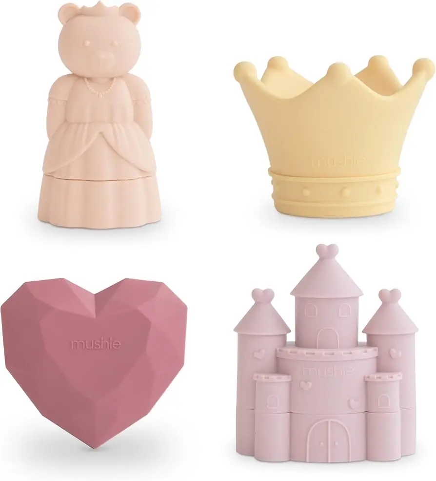 Mushie Silicone Bath Toys, Set of 4-Princess