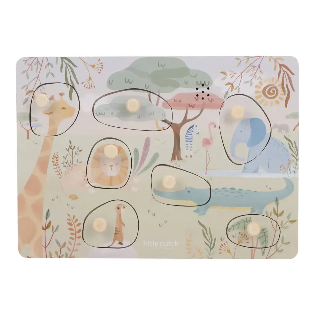 Little Dutch Wooden sound Puzzle Safari Friends FSC