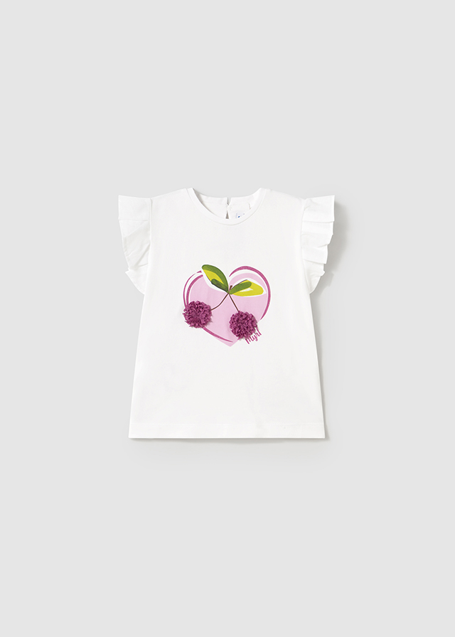 Mayoral Short sleeve t-shirt with cherries - White
