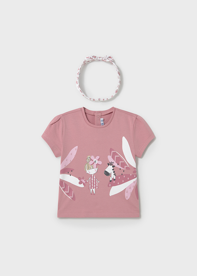 Mayoral Short sleeve t-shirt w/ headband - Rose