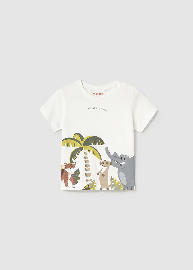 Mayoral Short sleeve t-shirt jungle - Cream