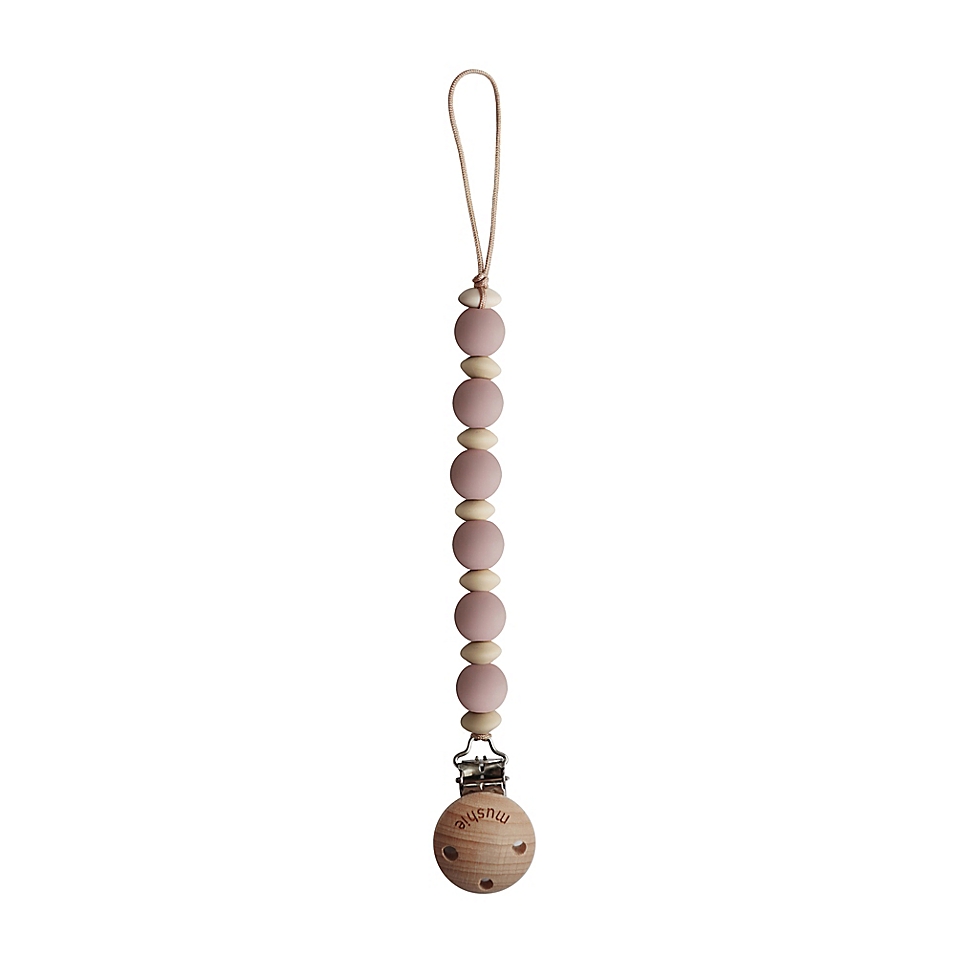 Mushie Pacifier Clip Ari Blush 