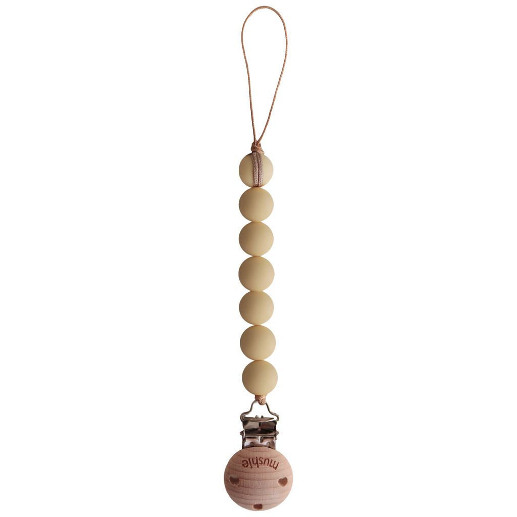 Mushie Pacifier clip yellow 