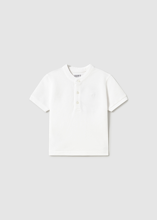 Mayoral Polo short sleeve mao neck with buttons- White