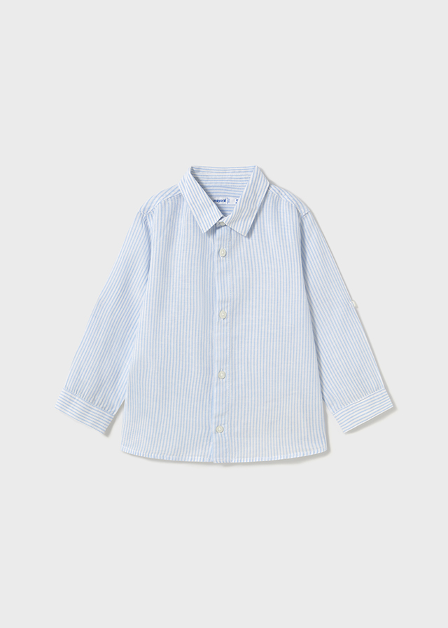 Mayoral Long sleeve linen shirt - Light blue