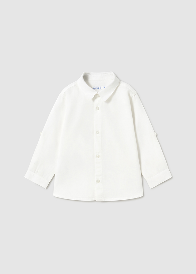 Mayoral Long sleeve linen shirt - White