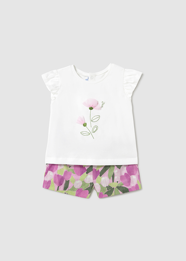 Mayoral Printed shorts set - Mauve