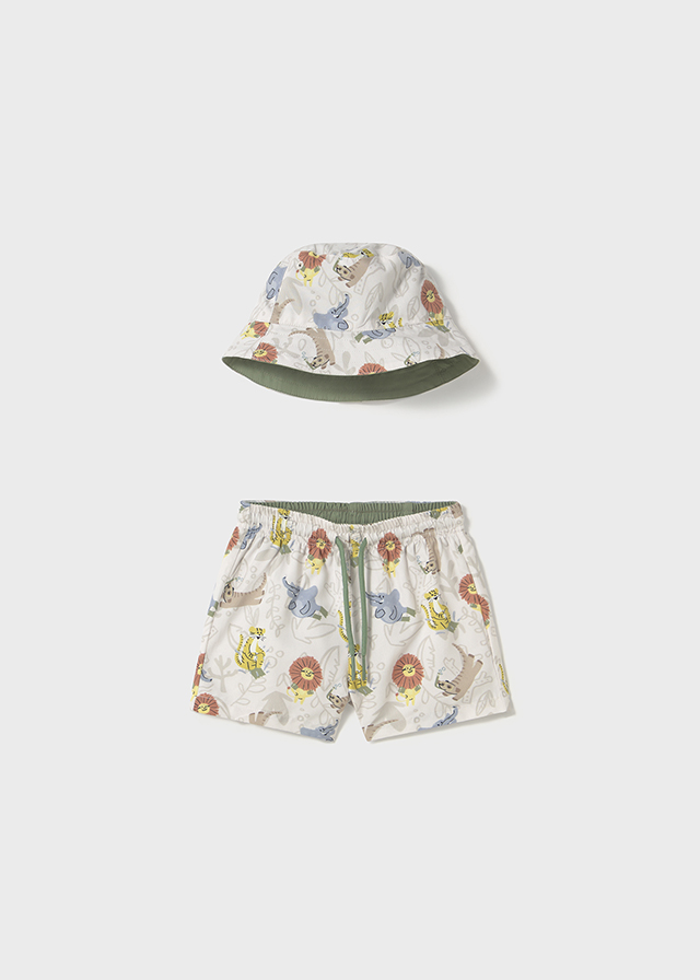 Mayoral Swim shorts w/ bucket hat - Canvas