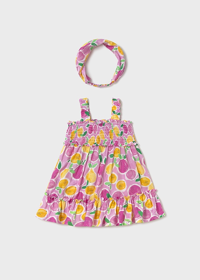 Mayoral Dress w/ headband - Fuchsia
