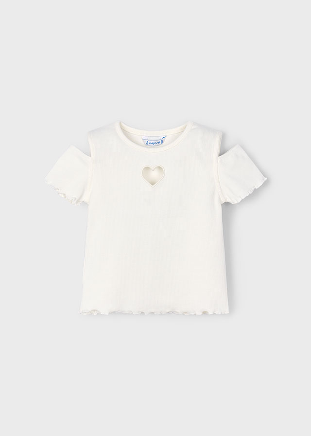 Mayoral Short sleeve shirt with Cutouts - Natural