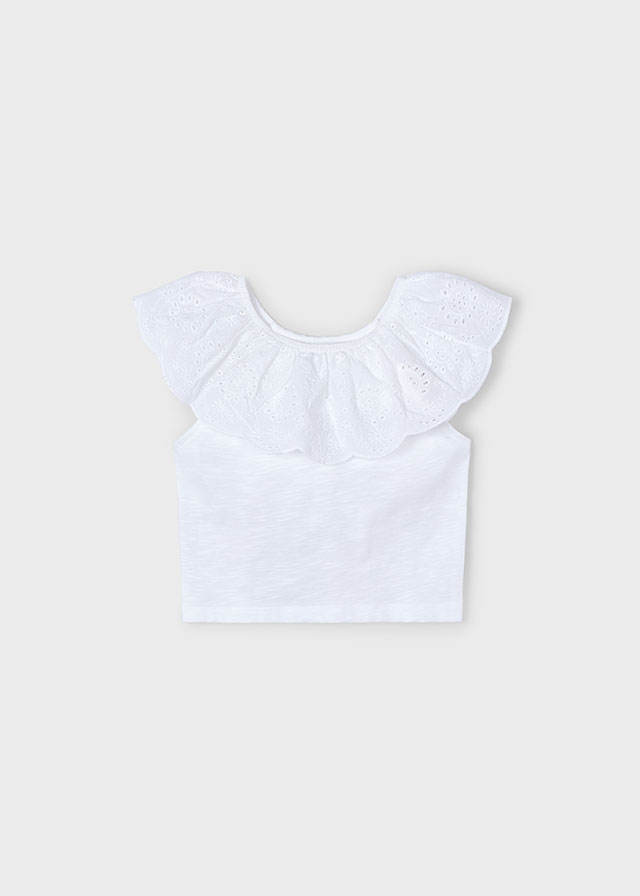 Mayoral Short sleeve t-shirt Ruffle - White