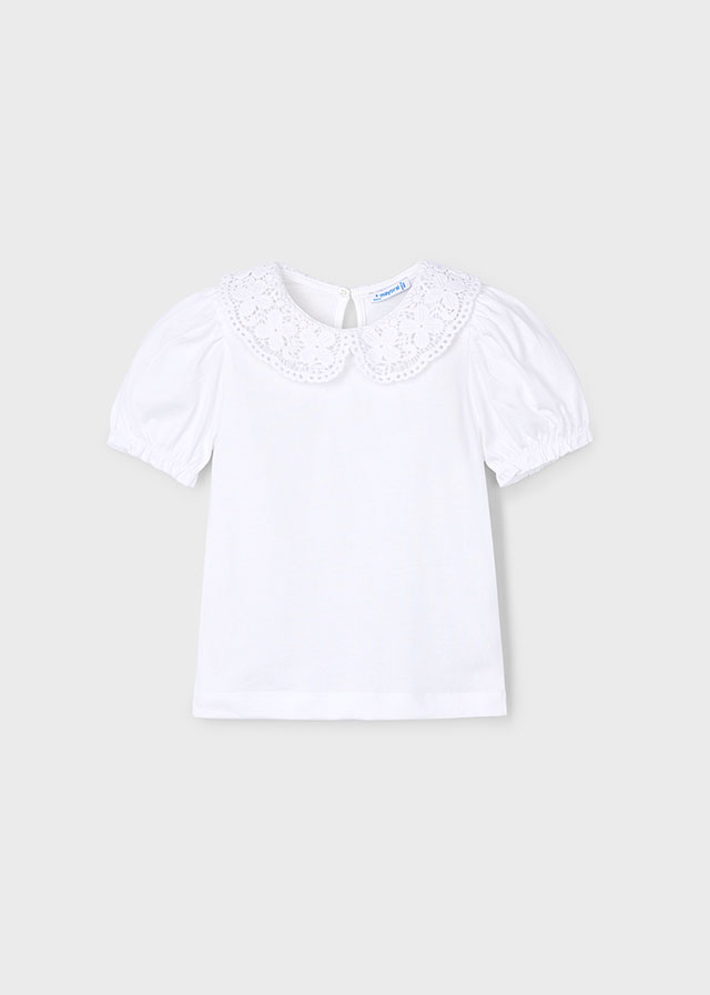 Mayoral Short sleeve shirt with collar - White