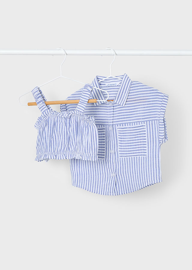 Mayoral 2 pcs striped blouse - Indigo