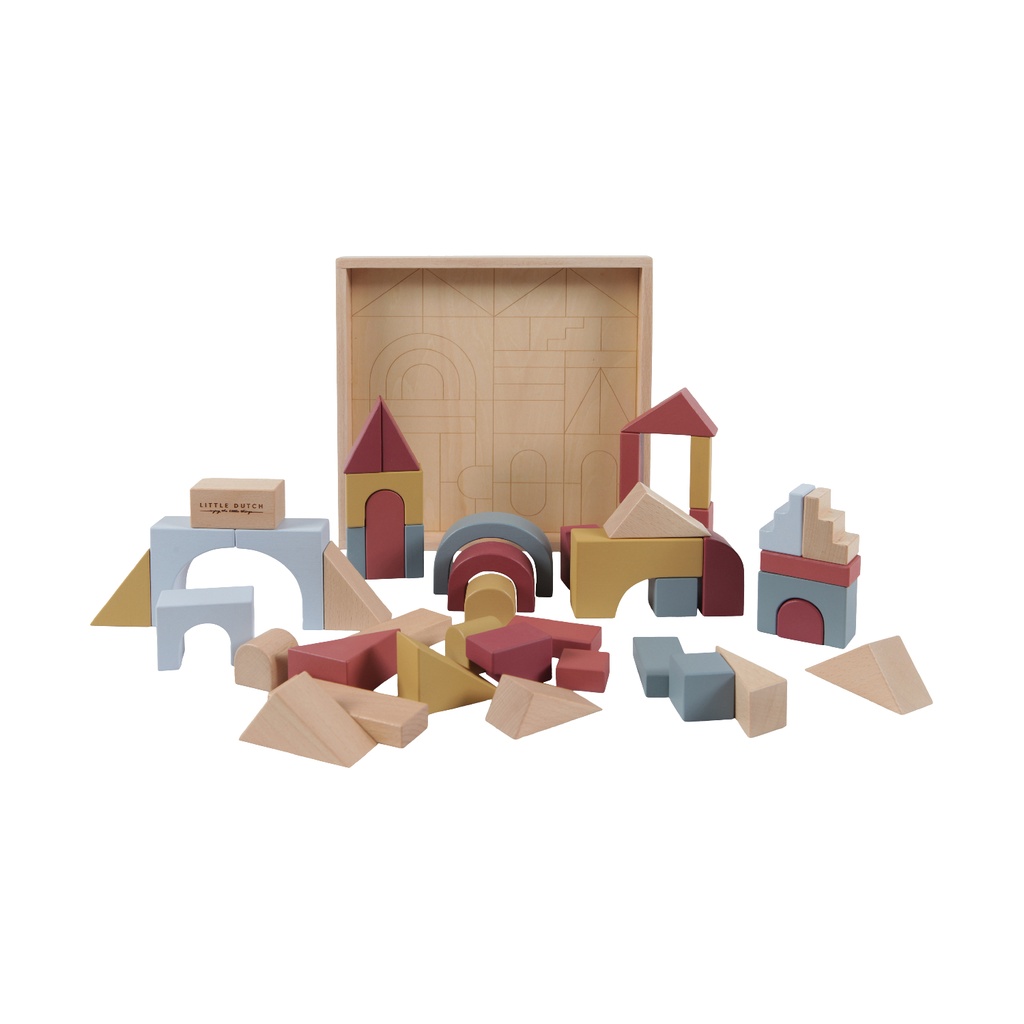 Little Dutch Wooden Building Blocks - 47 Piece