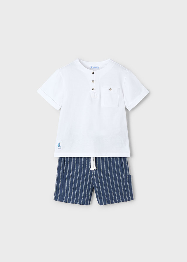 Mayoral Striped shorts set - Midnight