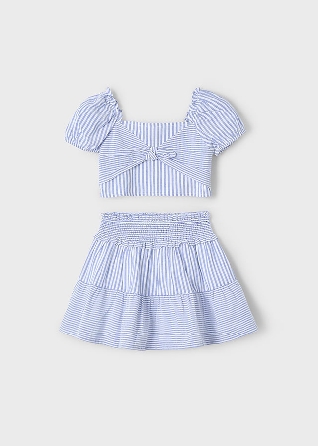 Mayoral Striped skirt set - Indigo