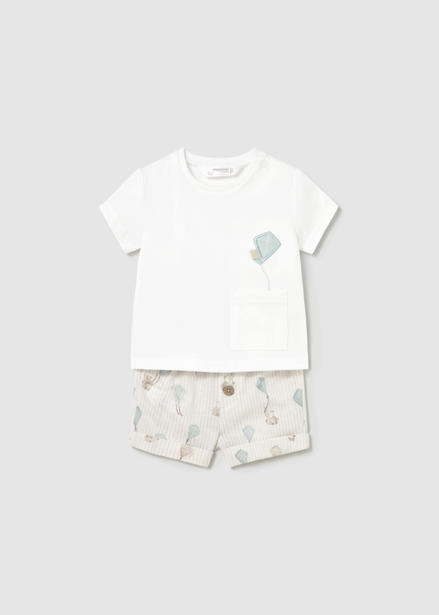 Mayoral Shorts and t-shirt set - White-jade