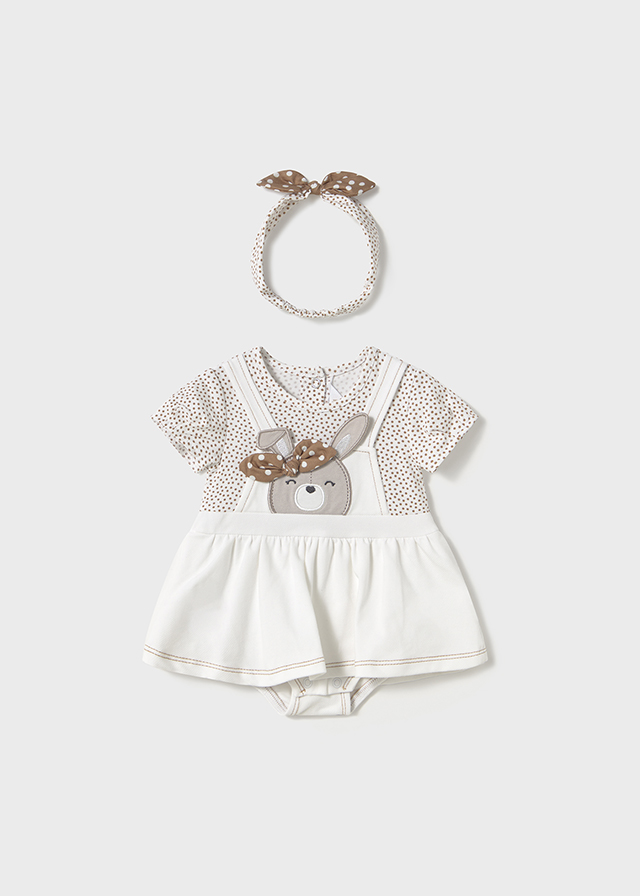 Mayoral Dungaree skirt - White