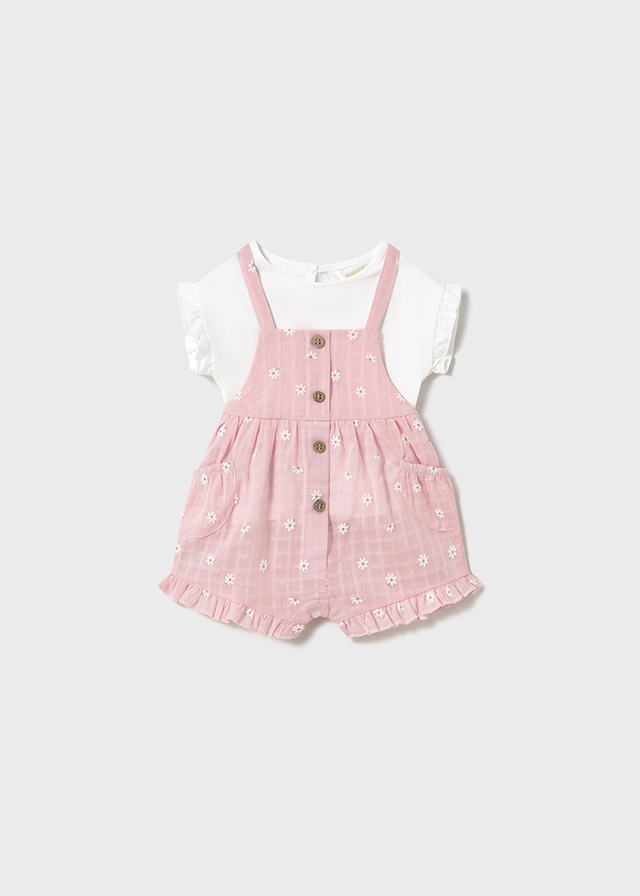 Mayoral Overall and t-shirt set - Baby rose