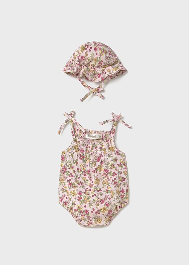 Mayoral Bodysuit with hat - Baby rose