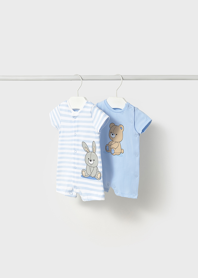 Mayoral Set of 2 short rompers - Sky