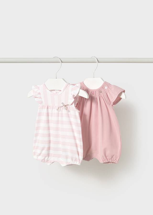 Mayoral 2 short bodysuit set - Baby rose