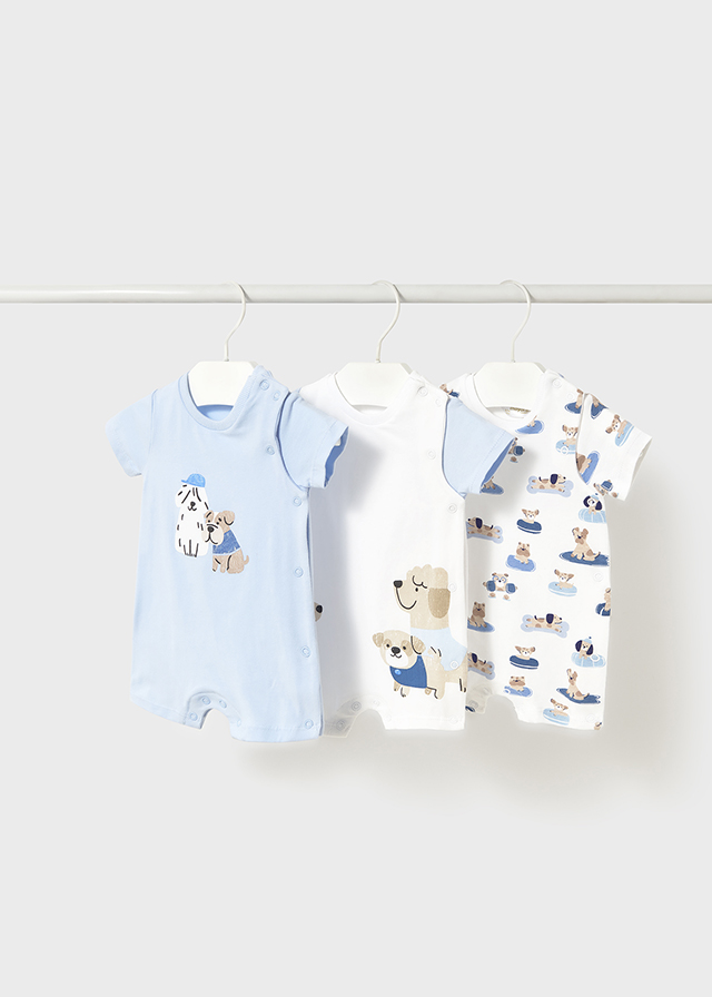 Mayoral Short onesie set of three - Sky