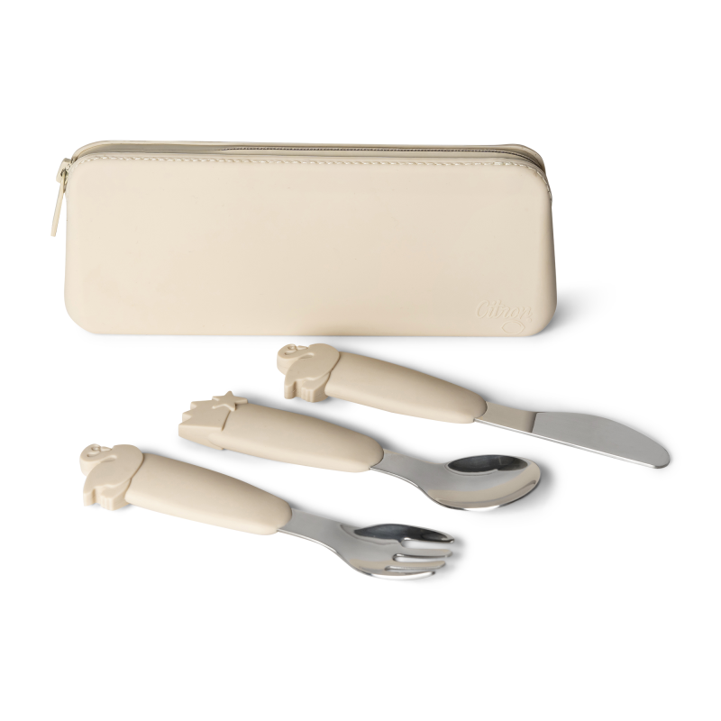 Citron Silicon Cutlery Set with pouch Ballerina