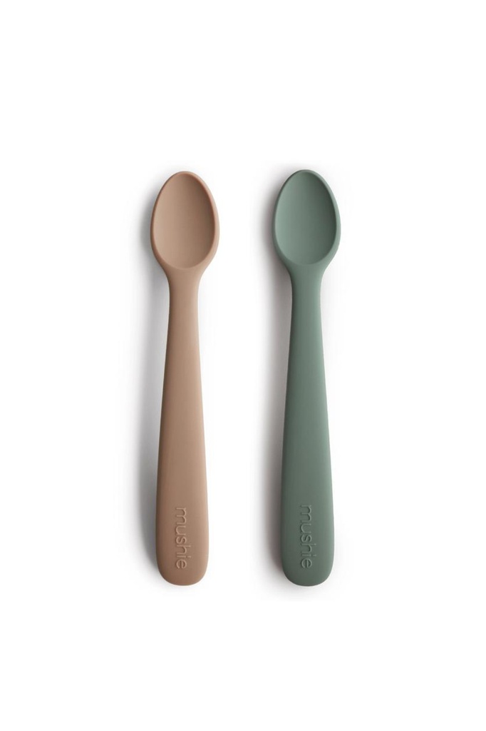 Mushie Silicone Feeding Spoons Dried Thyme/Natural 2 Pc
