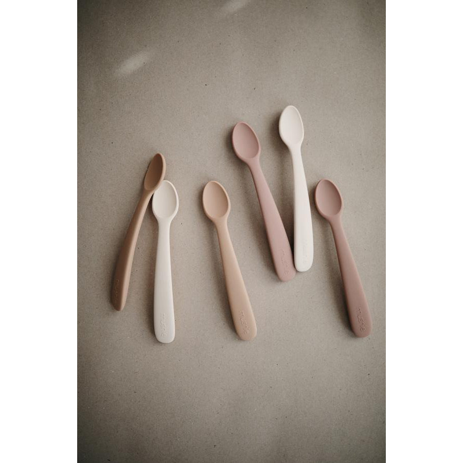 Mushie Silicone Feeding Spoons Spoon Soft Lilac 2 Pc