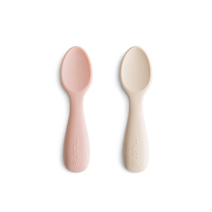 Mushie Toddler Starter Spoons Blush/ Shifting Sand 
