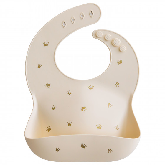 Mushie Silicone bib - Crowns