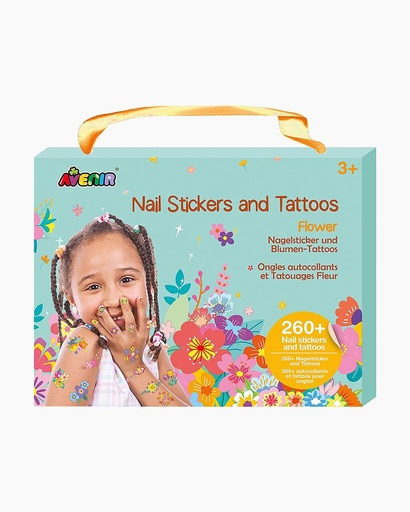 Flower Nail Stickers and Tattoos Kit
