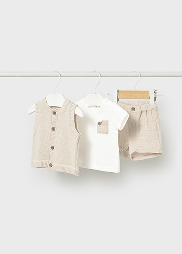  Mayoral Shorts w/ vest set Wheat     