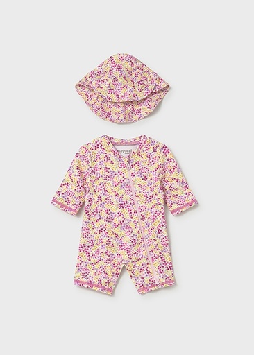  Mayoral Bathing bodysuit w/ hat Rose      