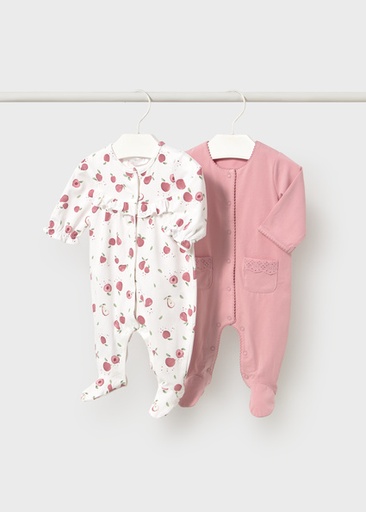  Mayoral Set of 2 long sleeve rompers Pink      