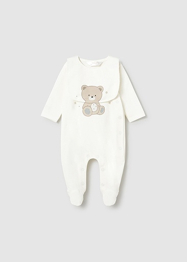  Mayoral long romper with bib Natural   