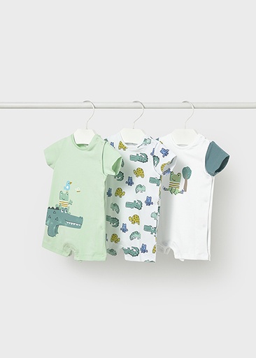  Mayoral short onesie set of three Apple     